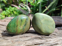 Polished Verdite Palm Stones x 12 From Zimbabwe