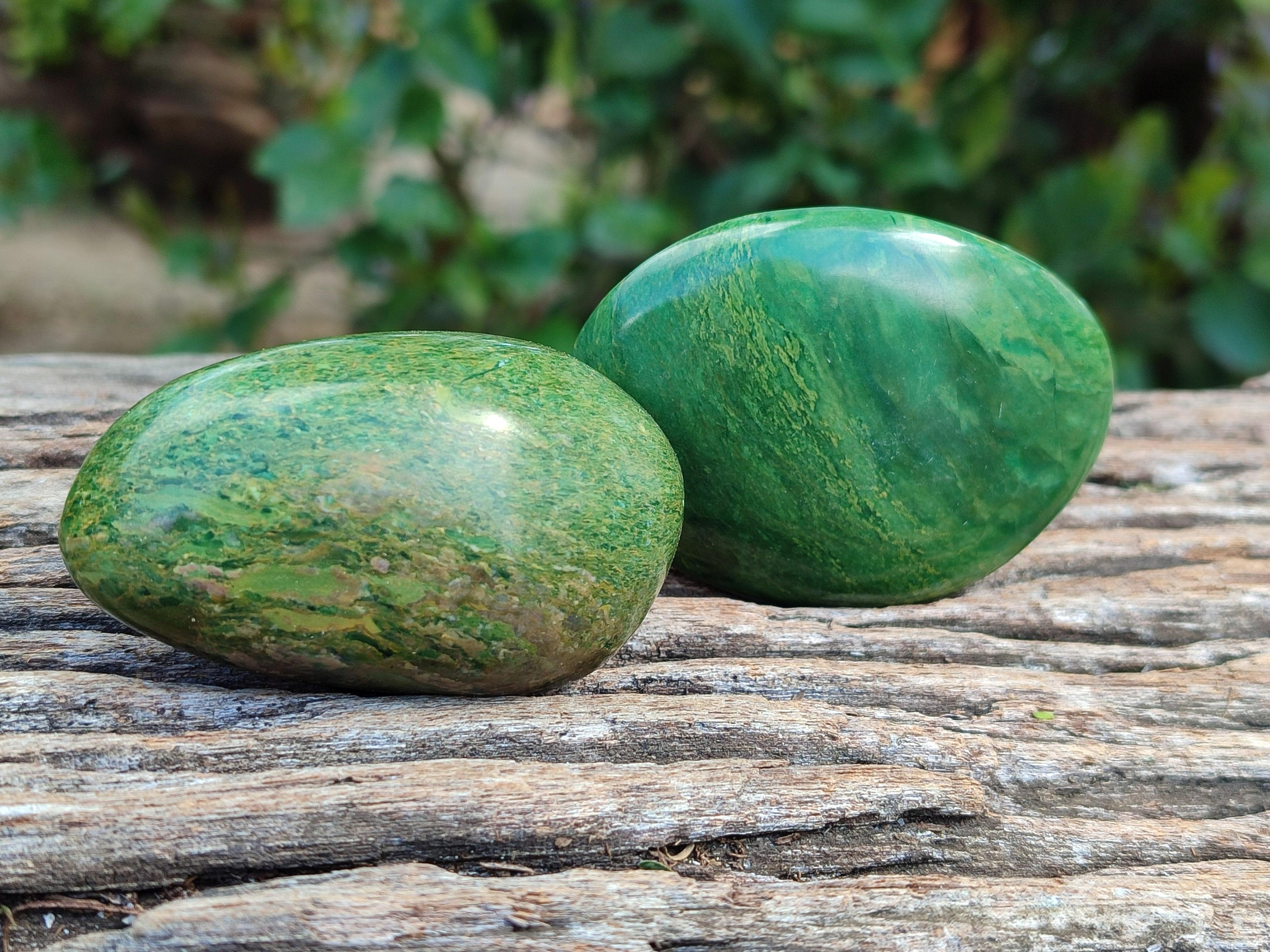 Polished Verdite Palm Stones x 12 From Zimbabwe - Toprock Gemstones and Minerals 