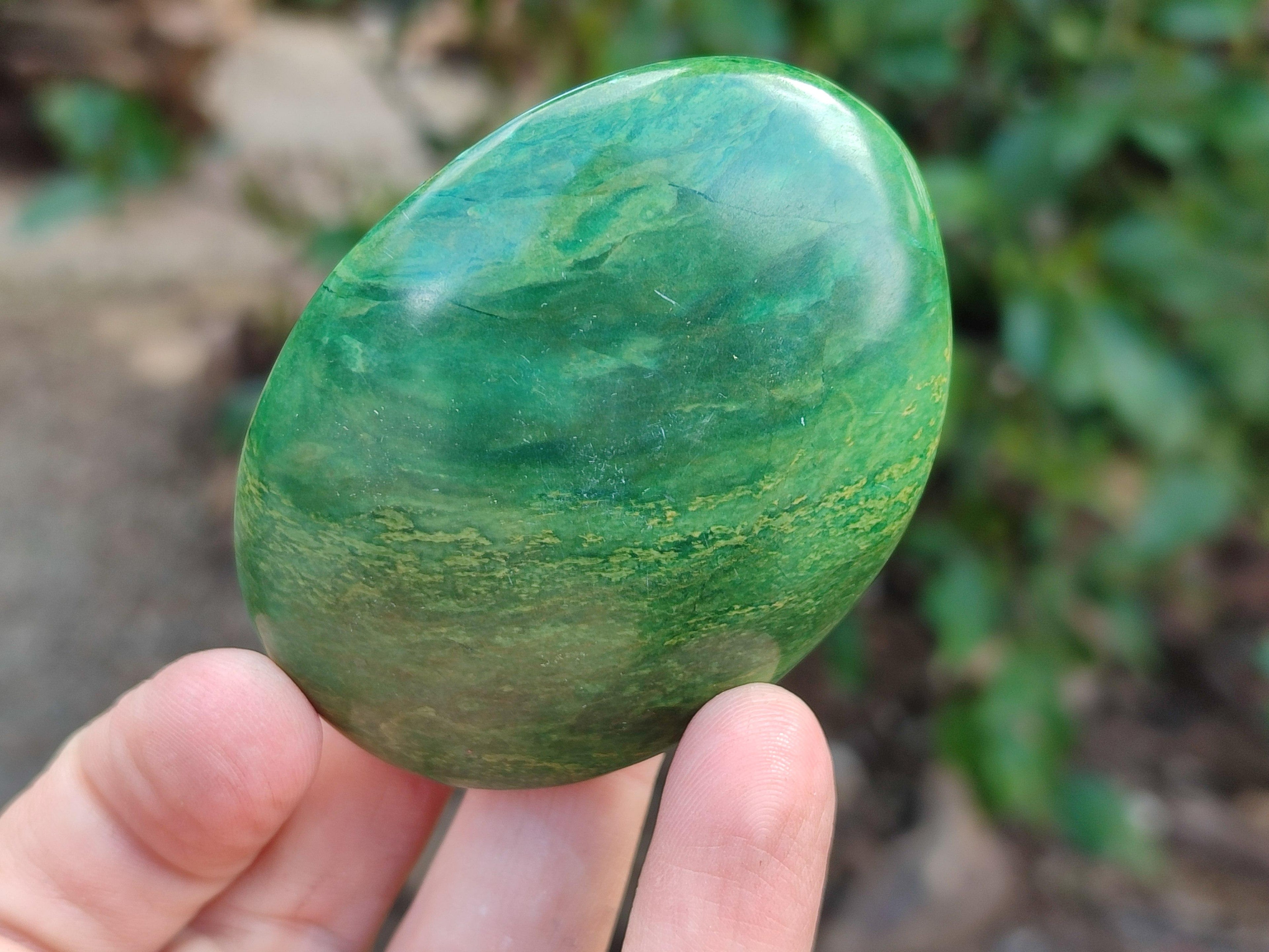 Polished Verdite Palm Stones x 12 From Zimbabwe - Toprock Gemstones and Minerals 