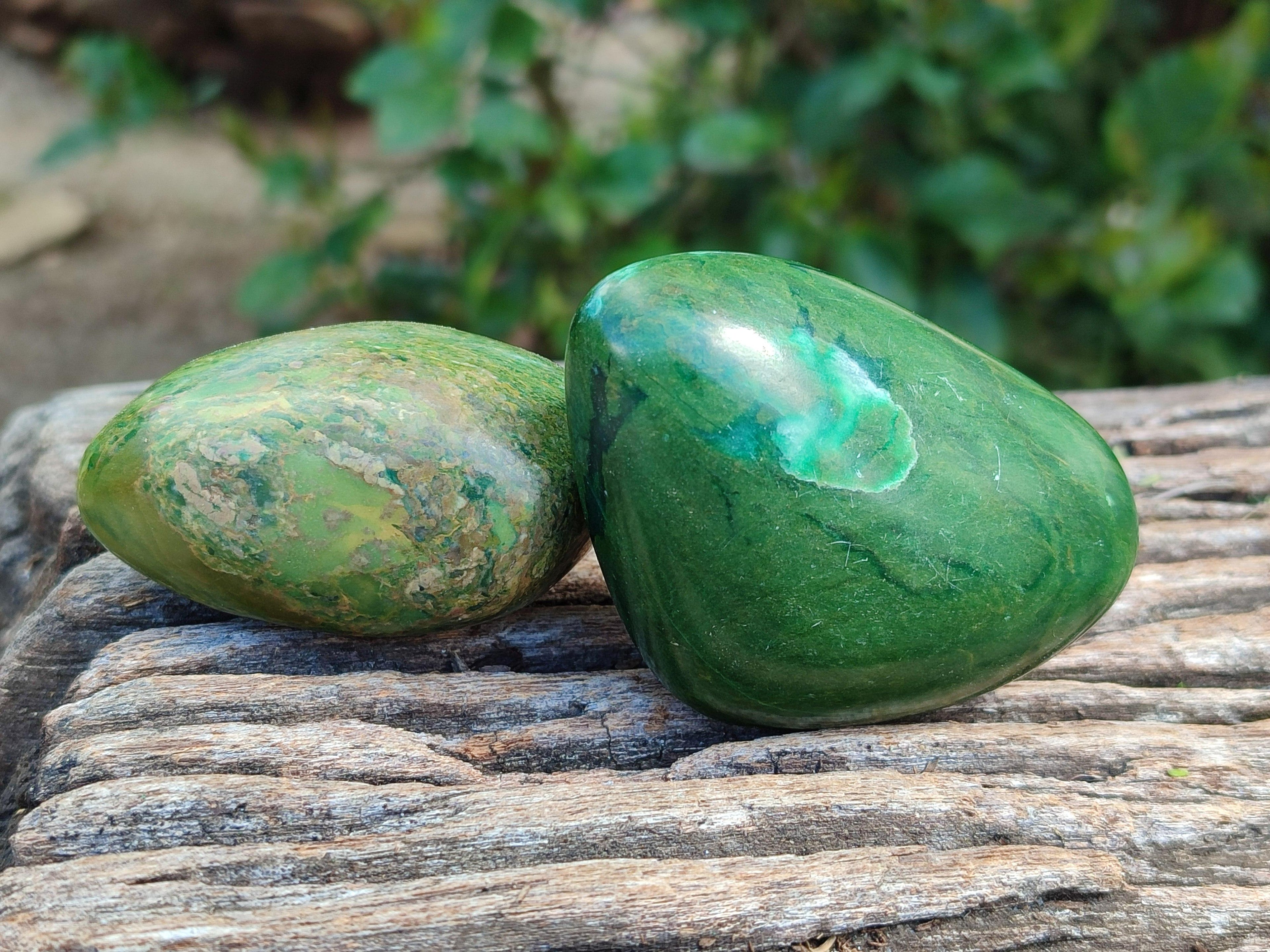 Polished Verdite Palm Stones x 12 From Zimbabwe - Toprock Gemstones and Minerals 