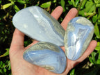 Polished Blue Lace Agate Free Forms x 4 From Nsanje, Malawi
