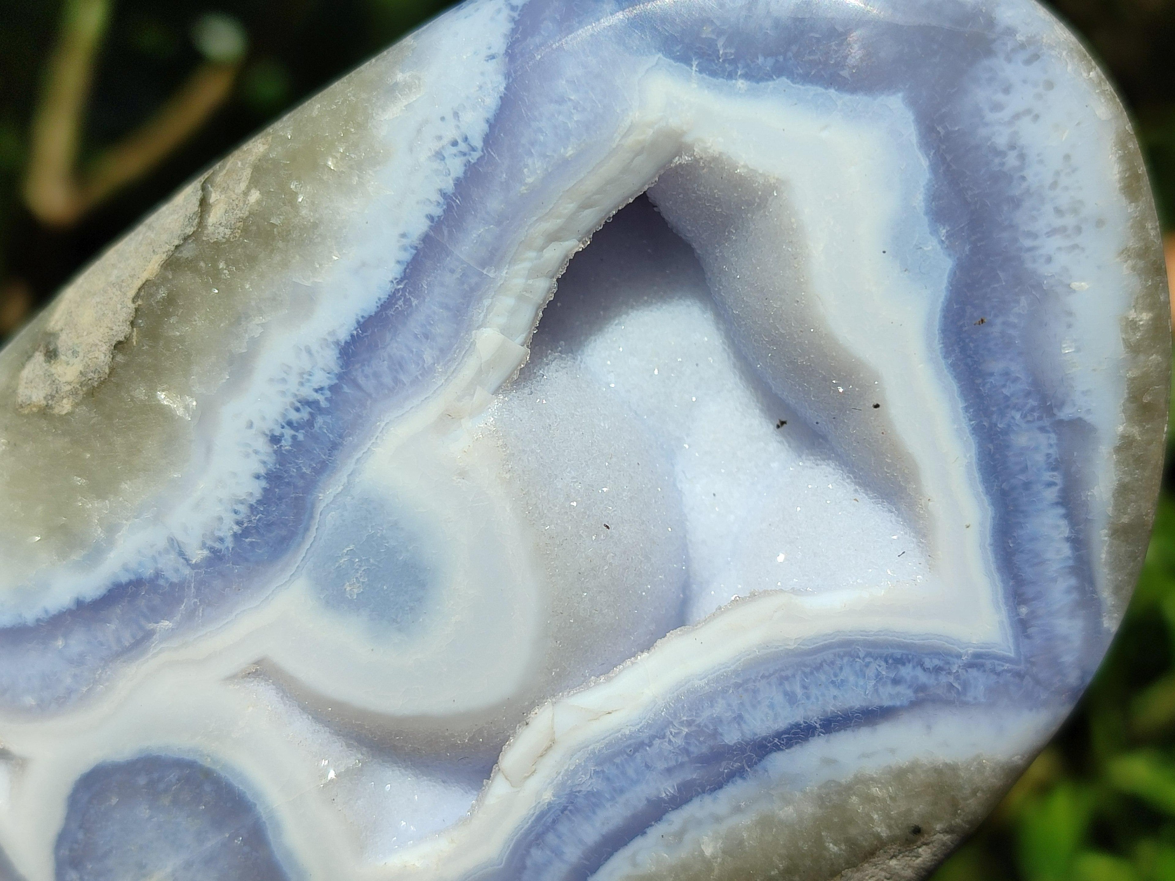 Polished Blue Lace Agate Free Forms x 4 From Nsanje, Malawi