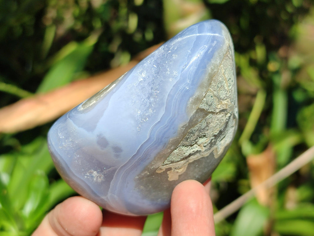 Polished Blue Lace Agate Free Forms x 4 From Nsanje, Malawi