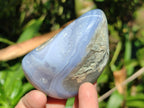 Polished Blue Lace Agate Free Forms x 4 From Nsanje, Malawi