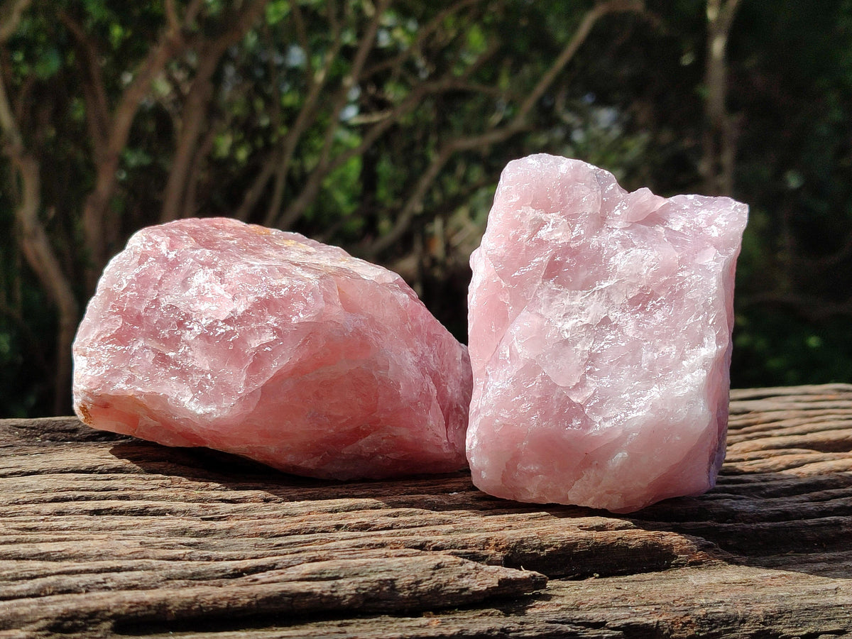 Natural Cobbed Rose Quartz Specimens x 4 From Northern Cape