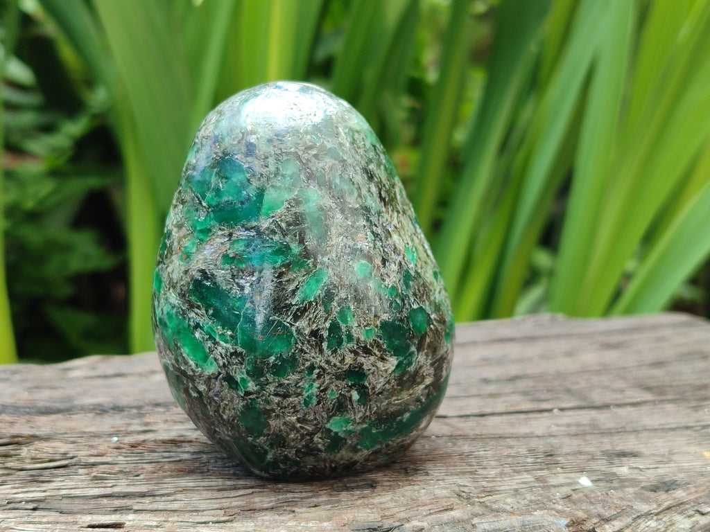 Polished Emerald Mica 'Mutokolite' Standing Free Forms x 4 From Mutoko, Zimbabwe