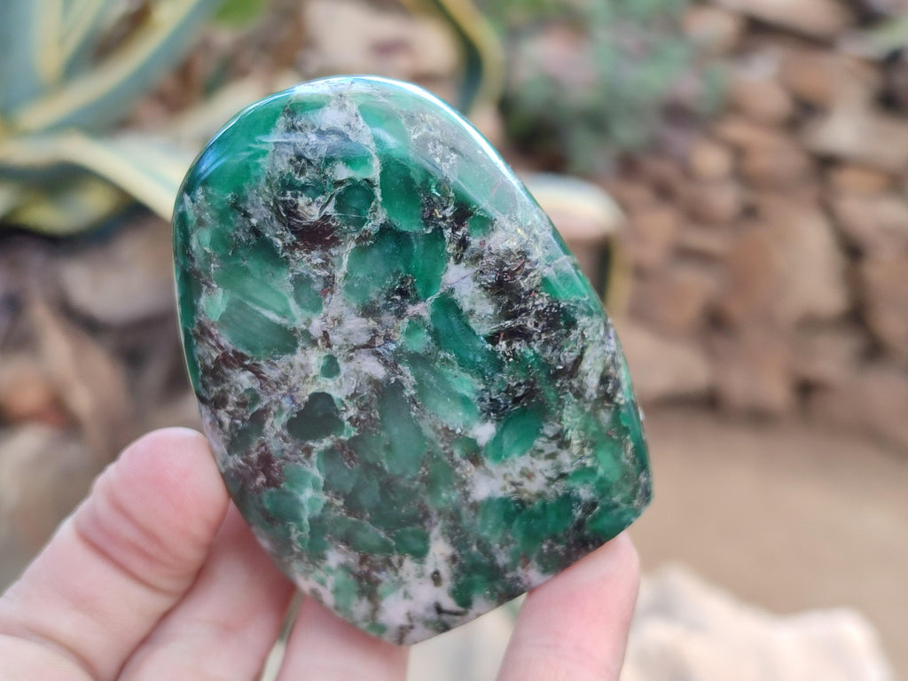 Polished Emerald Mica 'Mutokolite' Standing Free Forms x 4 From Mutoko, Zimbabwe