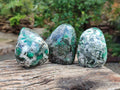 Polished Emerald Mica 'Mutokolite' Standing Free Forms x 4 From Mutoko, Zimbabwe