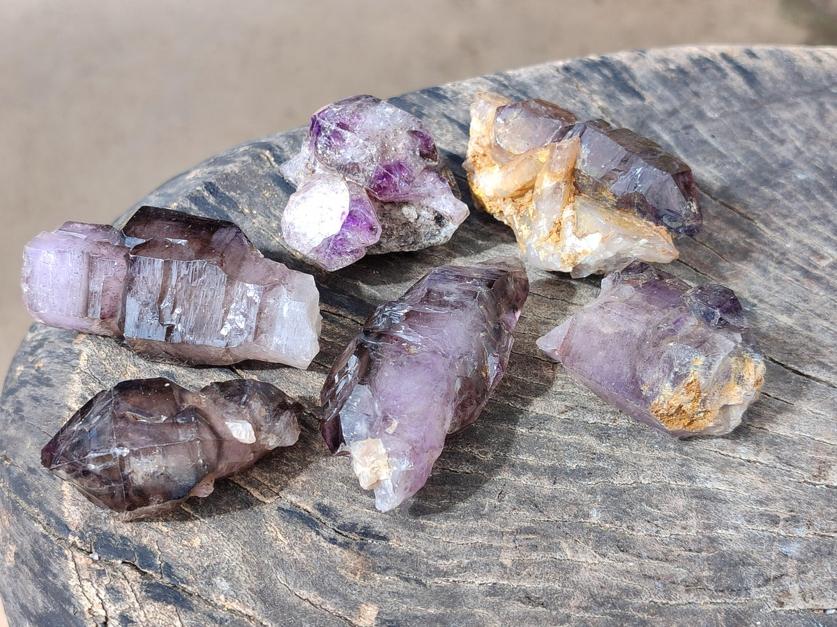Natural Window Amethyst Crystals x 6 From Chiredzi, Zimbabwe
