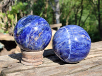 Polished Sodalite Spheres x 3 From Kunene River, Namibia