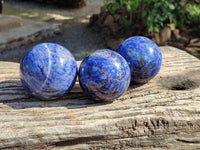 Polished Sodalite Spheres x 3 From Kunene River, Namibia