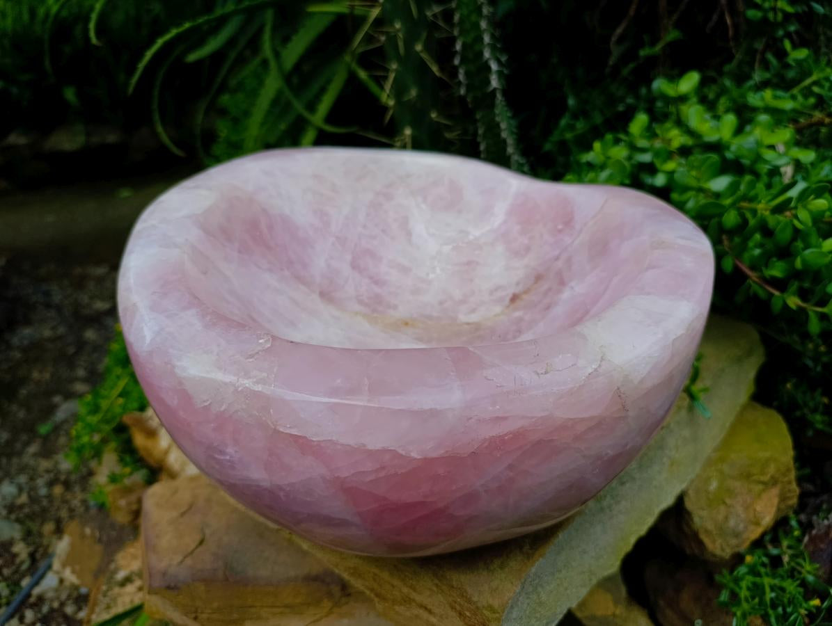 Polished XL Rose Quartz Bowl x 1 From Ambatondrazaka , Madagascar