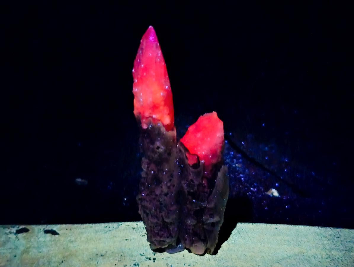 Natural Drusy Quartz Coated Calcite Spearhead Crystals x 12 From Alberts Mountain, Lesotho