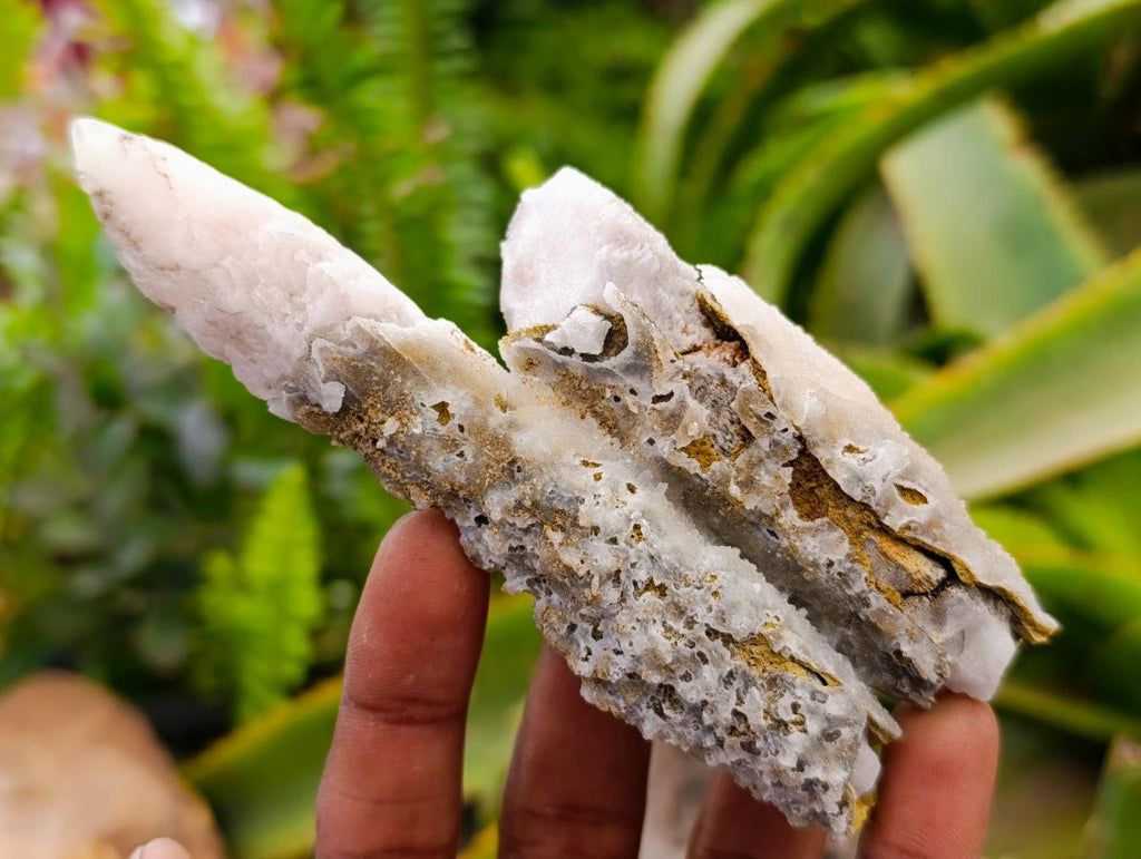 Natural Drusy Quartz Coated Calcite Spearhead Crystals x 12 From Alberts Mountain, Lesotho