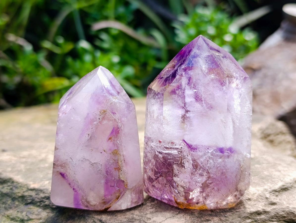 Polished Window Smokey Amethyst Crystals x 6 From Akansobe, Madagascar