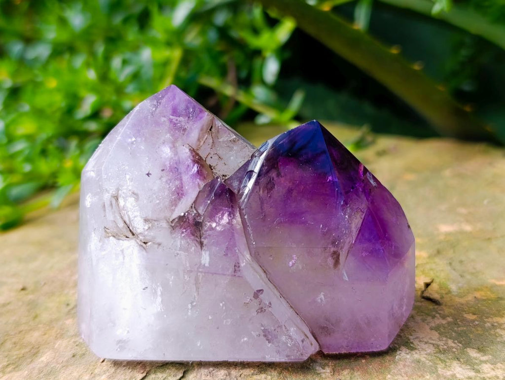 Polished Window Smokey Amethyst Crystals x 6 From Akansobe, Madagascar