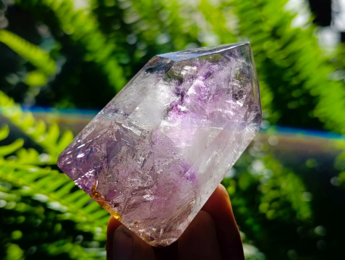 Polished Window Smokey Amethyst Crystals x 6 From Akansobe, Madagascar
