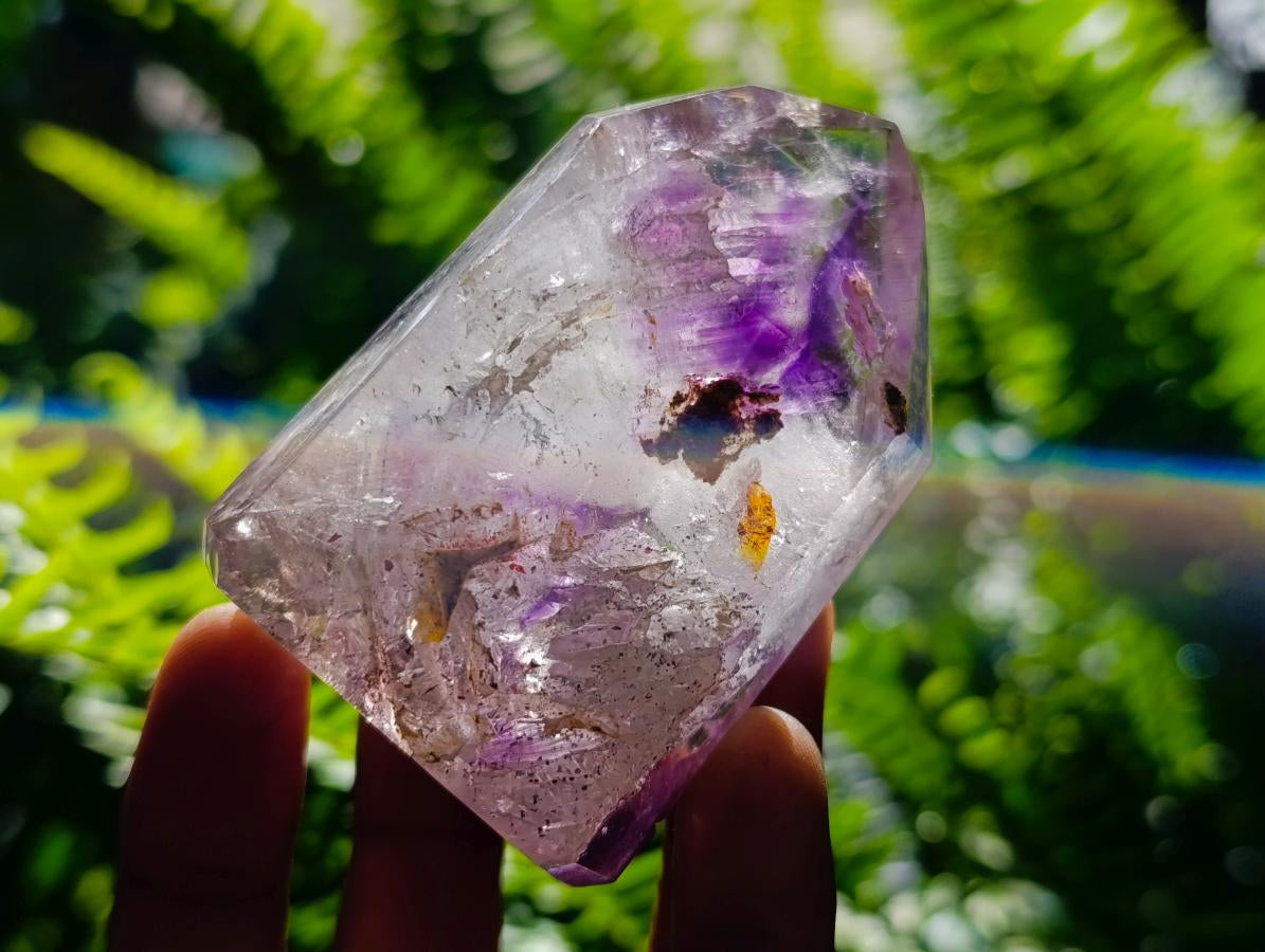Polished Window Smokey Amethyst Crystals x 6 From Akansobe, Madagascar