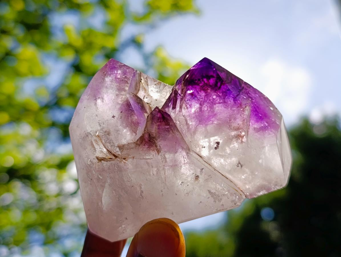 Polished Window Smokey Amethyst Crystals x 6 From Akansobe, Madagascar