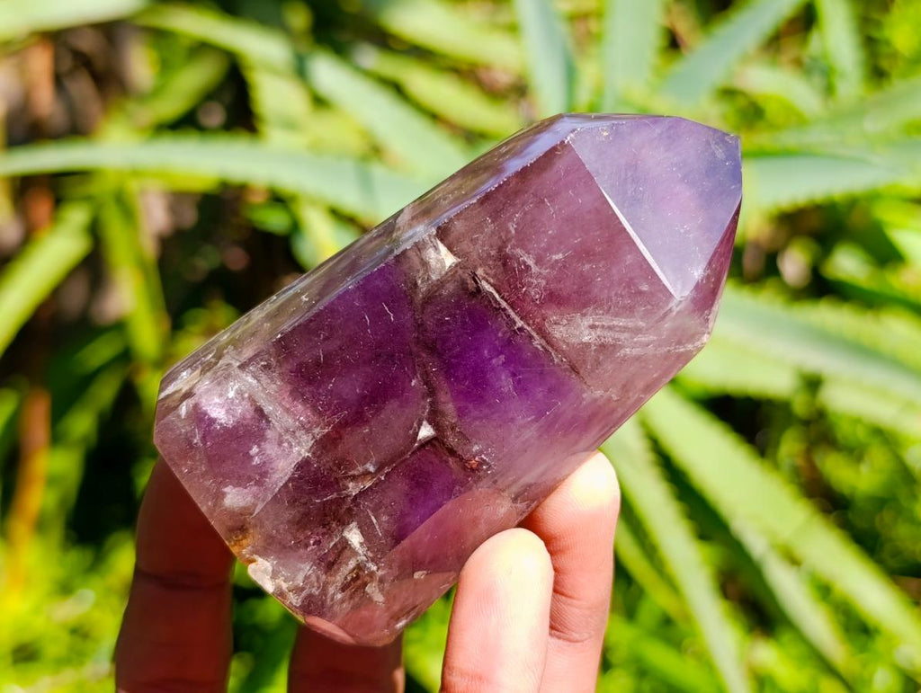 Polished Window Smokey Amethyst Crystals x 6 From Akansobe, Madagascar