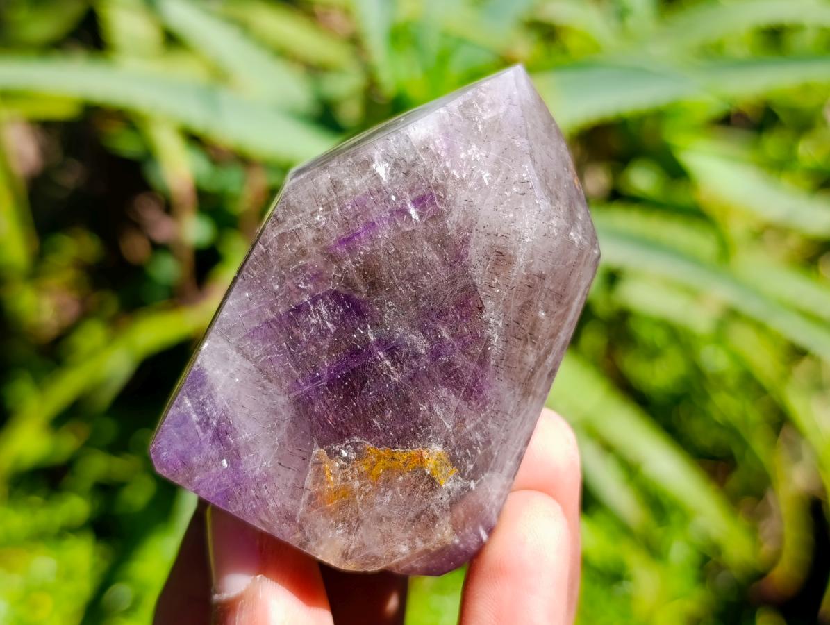 Polished Window Smokey Amethyst Crystals x 6 From Akansobe, Madagascar