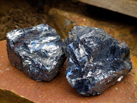 Natural Bright Silver Lead Galena Cobbed Specimens x 6 From Kaokoveld, Namibia