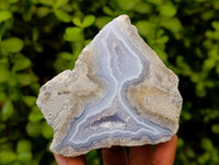 Polished On One Side Blue Lace Agate Geodes x 6 From Nsanje, Malawi