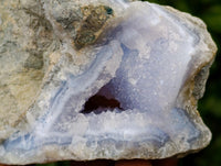 Polished On One Side Blue Lace Agate Geodes x 6 From Nsanje, Malawi