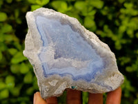 Polished On One Side Blue Lace Agate Geodes x 6 From Nsanje, Malawi