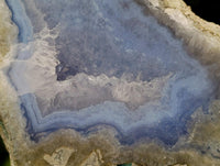 Polished On One Side Blue Lace Agate Geodes x 6 From Nsanje, Malawi