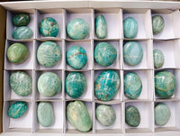 Polished Amazonite Palm Stones x 25 From Madagascar