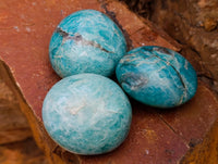 Polished Amazonite Palm Stones x 25 From Madagascar