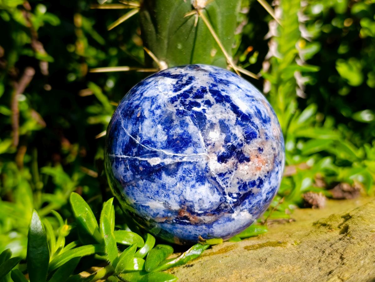 Polished Sodalite Spheres x 2 From Kunene River, Namibia