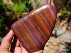 Polished Banded Tiger Iron Standing Free Forms x 4 From South Africa