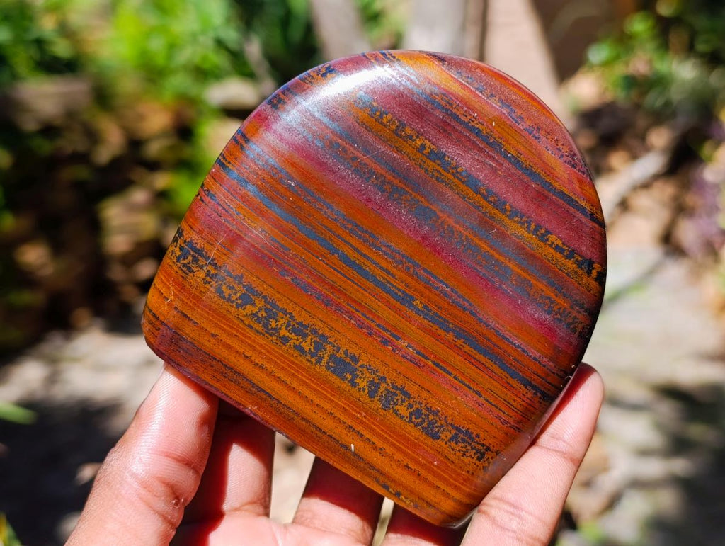 Polished Banded Tiger Iron Standing Free Forms x 4 From South Africa