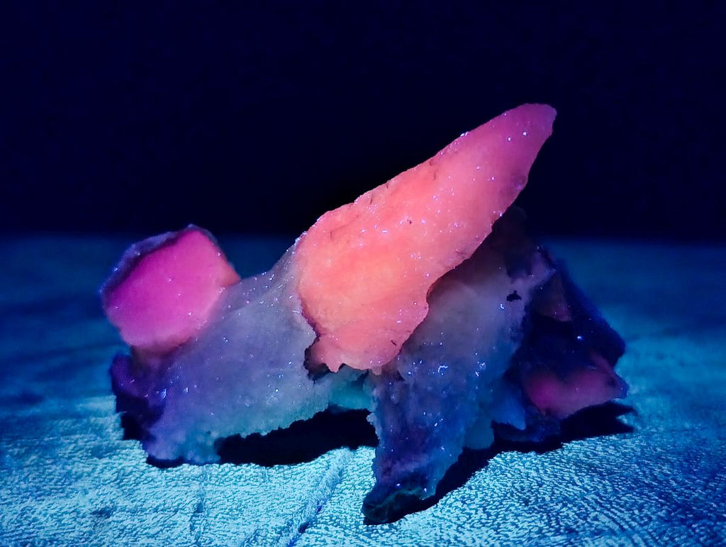 Natural Drusy Quartz Coated Spearhead Calcite Specimens x 16 From Albert's Mountain, Lesotho