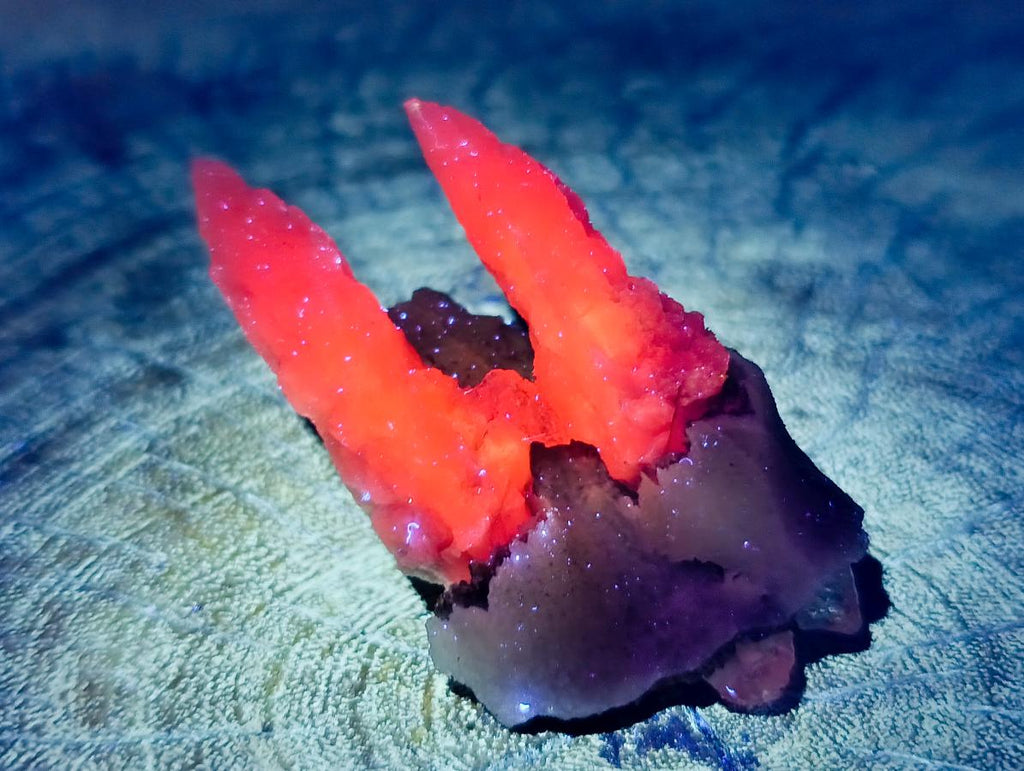 Natural Drusy Quartz Coated Spearhead Calcite Specimens x 16 From Albert's Mountain, Lesotho