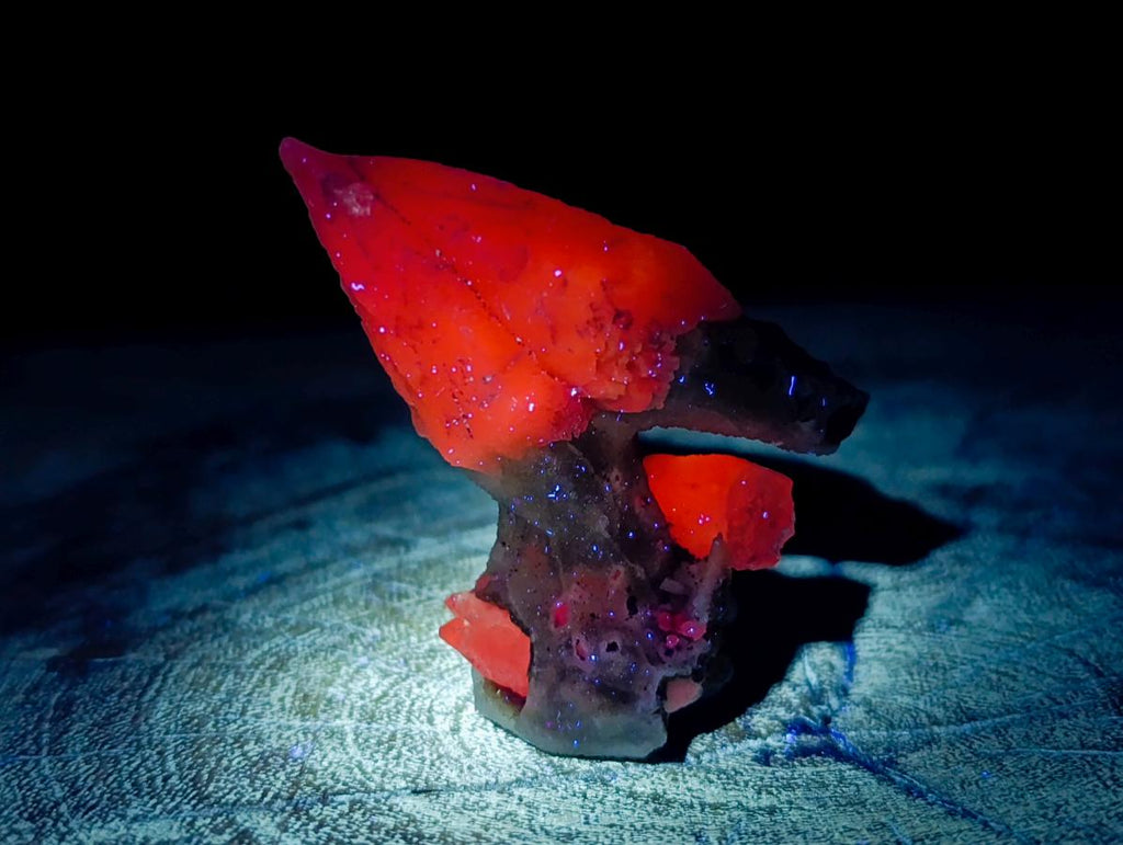 Natural Drusy Quartz Coated Spearhead Calcite Specimens x 16 From Albert's Mountain, Lesotho