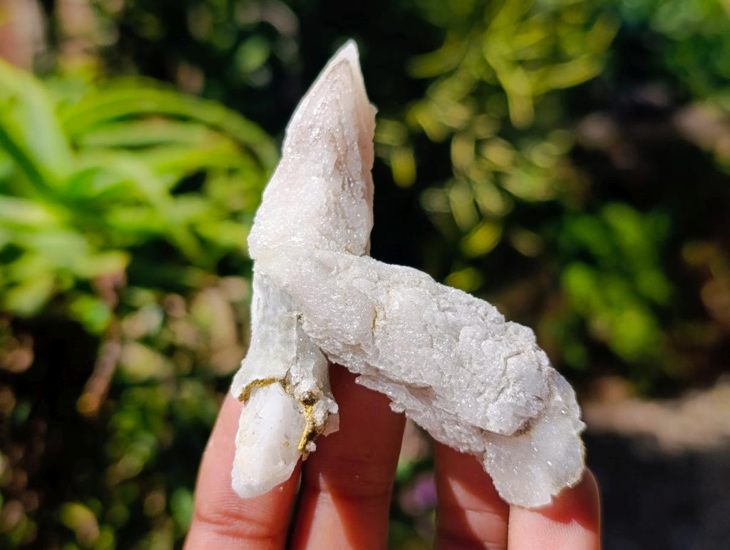 Natural Drusy Quartz Coated Spearhead Calcite Specimens x 16 From Albert's Mountain, Lesotho