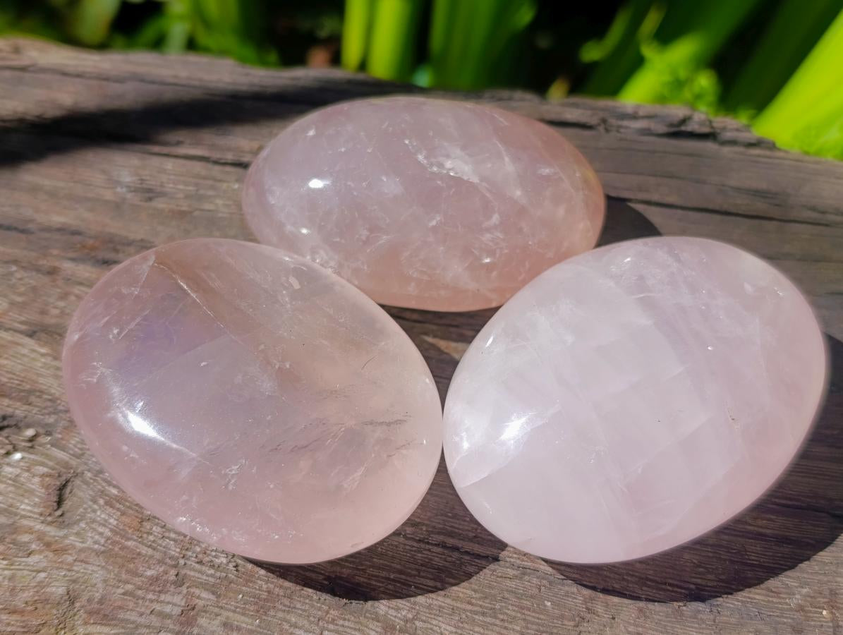 Polished Rose Quartz Palm Stones x 12 From Madagascar - Toprock Gemstones and Minerals 