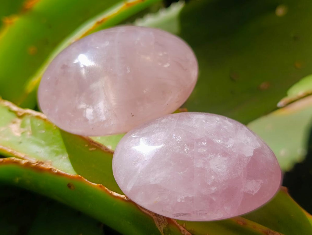 Polished Rose Quartz Palm Stones x 12 From Madagascar - Toprock Gemstones and Minerals 