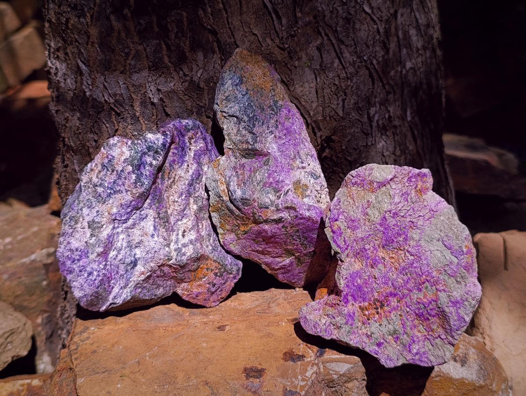 Natural Stichtite Cobbed Specimens x 5 From Barberton, South Africa