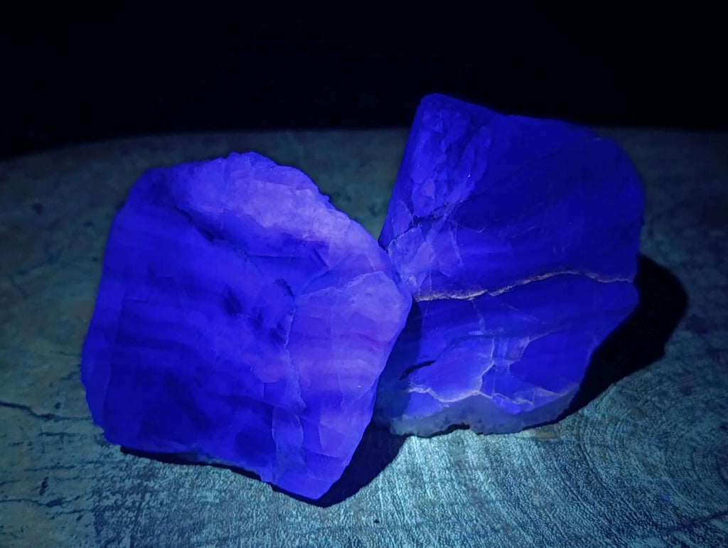 Polished On One Side Watermelon Fluorite Slices x 6 From Uis, Namibia