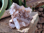 Natural White Quartz Crystal Clusters x 4 From Madagascar