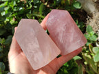 Polished Gemmy Rose Quartz Crystals x 3 From Madagascar