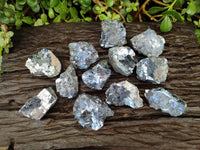 Natural Bright Silver Lead Galena Cobbed Specimens x 12 From Kaokoveld, Namibia