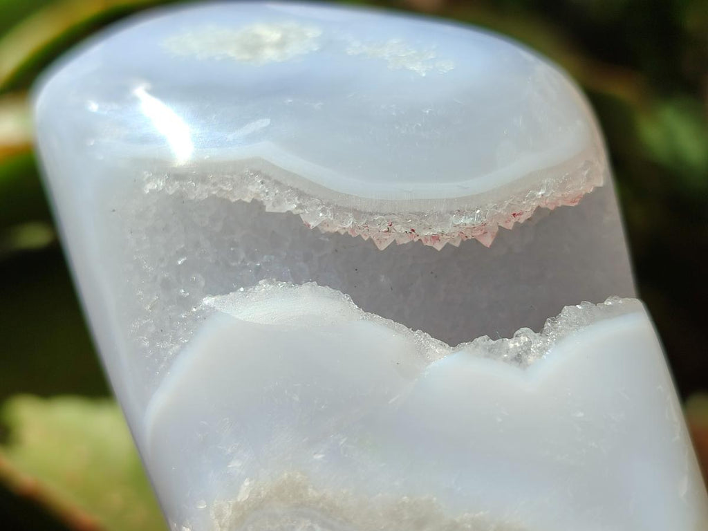 Polished Blue Lace Agate Standing Free Forms x 2 From Nsanje, Malawi