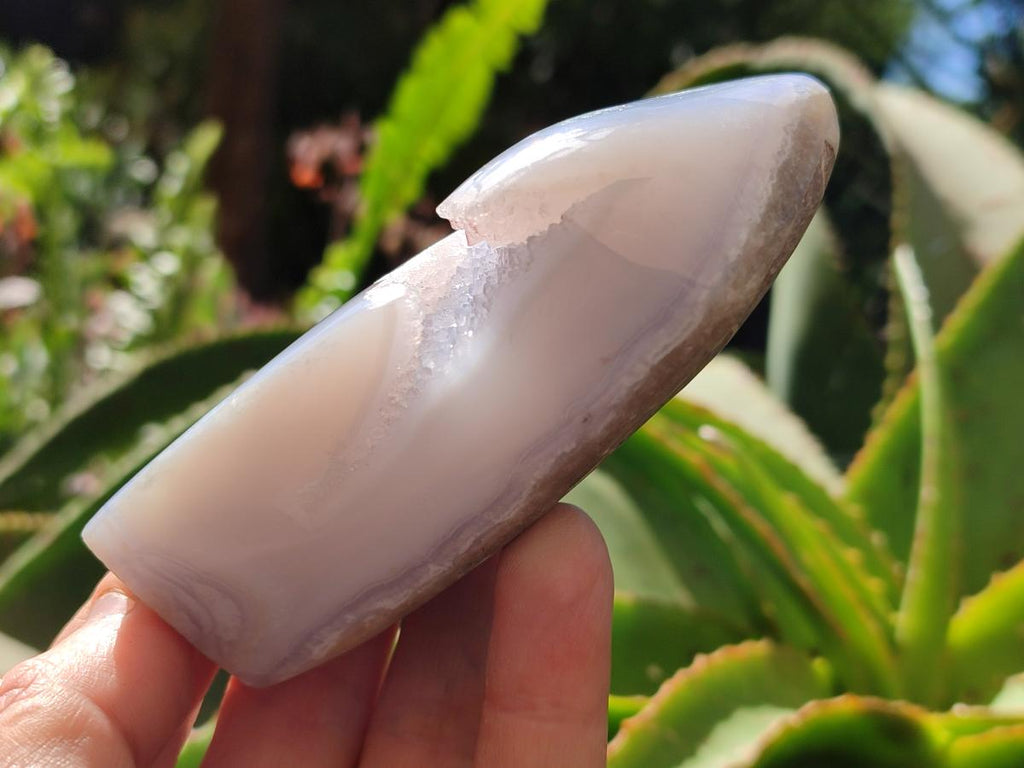Polished Blue Lace Agate Standing Free Forms x 2 From Nsanje, Malawi