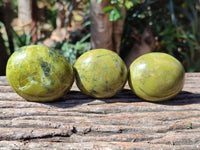 Polished Green Opal Galets x 12 From Antsirabe, Madagascar