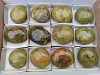 Polished Green Opal Galets x 12 From Antsirabe, Madagascar